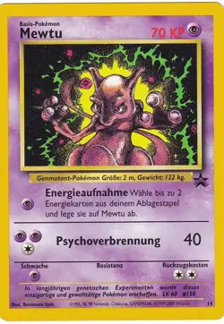 POKEMON MEWTU GERMAN BLACK STAR PROMO CARD 14 - Image 1