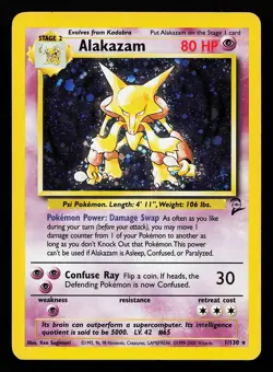 Alakazam 1/130 Holo Rare Base Set 2 Pokemon Card - Image 1