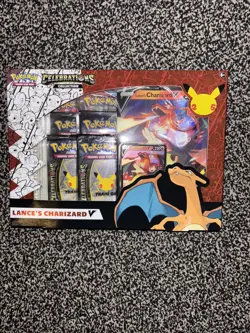 Pokemon TCG: Celebrations 25th Anniversary Lance's Charizard V Box New & Sealed - Image 1