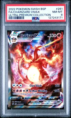 Pokemon TCG Charizard VMAX SWSH261 UPC Black Star Holo Promo Card PSA 8 - Image 1