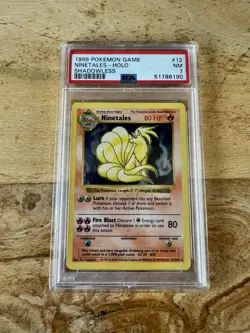 Pokemon Ninetales 12/102 Base Set - Shadowless Holo - PSA 7 Near Mint - Image 1