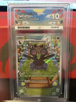 Pokemon TCG Zweilous Illustration Rare Card White Flare, 147/086 ACE 10 (low Pop - Image 1