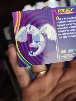 LUGIA #249 - 2001 TOPPS POKEMON JOHTO SERIES 1 - REGULAR FINISH BASE CARD - - Image 4