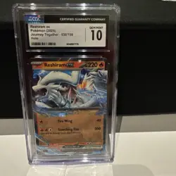 CGC 10 PRISTINE Reshiram Ex 030/159 JOURNEY TOGETHER STAMPED PROMO Pokemon Card - Image 1
