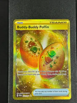 Buddy-Buddy Poffin 223/167 Twilight Masquerade Gold Hyper Rare Pokemon Card NM - Image 1