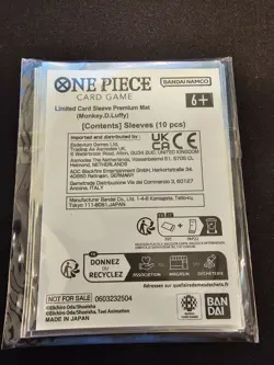ONE PIECE Card Game Official LUFFY Don Sleeves Limited Premium Mat (10pc) NEW - Image 2