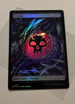 MTG Magic The Gathering Foil Dragon Eye Swamp Basic Land *NP - Image 1