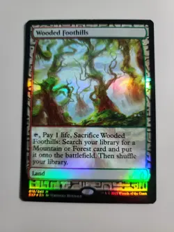 MTG Wooded Foothills Battle for Zendikar Expeditions 19/45 Foil Mythic - Image 1