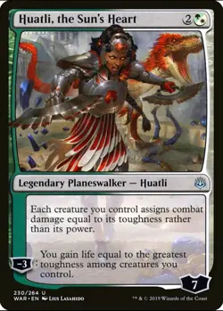 X 1 Huatli, the Sun's Heart NM-M War of the Spark 230 MTG Magic The Gathering - Image 1