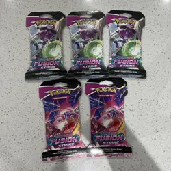 Pokemon TCG Fusion Strike x5 Sleeved Booster Packs. - Image 1