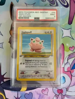 PSA 9 Jigglypuff 44/105 Common Neo Destiny 2002 1st Edition Pokemon Card - Image 1