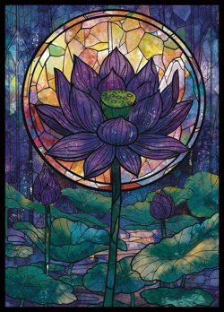 MTG Card Sleeves 100CT (Stained Glass Lotus), Matte Art Card Sleeves, Matte Back - Image 1
