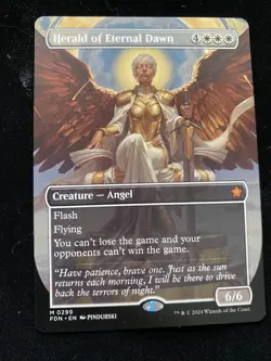 Herald of Eternal Dawn MTG Foundations 0299 Borderless Mythic NM - Image 1