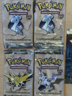 5 Pokemon Booster - Deutsche Edition - Fossil, Aerodactyl Zapdos Lapras - LEER - Image 2