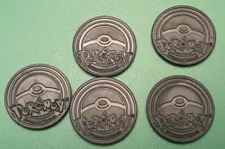 Lot of 5 Vintage Pokemon TCG Silver and Gold Foil Plastic Coins / Tokens Star + - Image 2