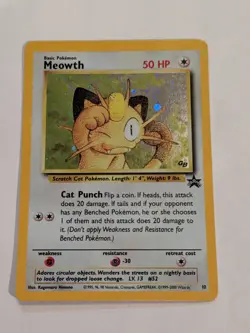 Meowth 10 - Pokemon TCG Wizards Black Star Promo Card GAME BOY VLP - Image 1