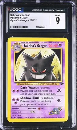 CGC 9 MINT Sabrina's Gengar 2000 Gym Challenge 29/132 Rare Pokemon Card - Image 1