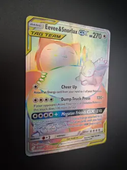 Eevee & Snorlax GX (Secret) 191/181 Sm-Team Up Holo Pokemon - Image 2