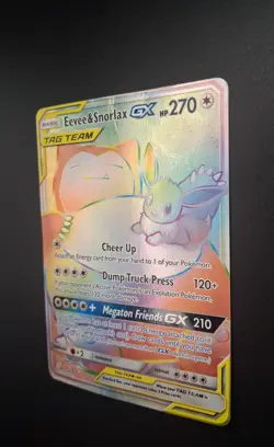 Eevee & Snorlax GX (Secret) 191/181 Sm-Team Up Holo Pokemon - Image 3