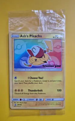 Ash's Pikachu Promo Card SM108 - I Choose You - Sealed New - Image 1