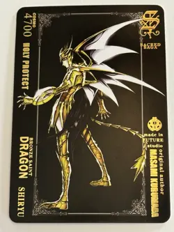 BRONZE SAINT DRAGON SHIRYU Sacred Saga Saint Seiya Anime Collectible Card - Image 1