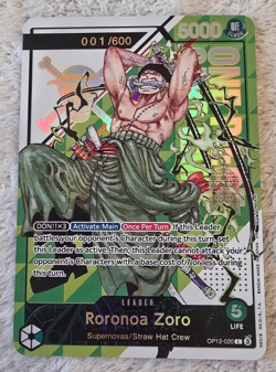 ART CARD One Piece Serial Number Roronoa Zoro Textured ENGLISH manga 020 v2 - Image 1