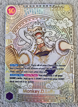 ART CARD ~ One Piece LUFFY GEAR 5 Gold Parallel Manga Alt Art Textured ENGLISH - Image 1