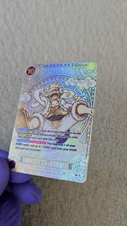 ART CARD ~ One Piece LUFFY GEAR 5 Gold Parallel Manga Alt Art Textured ENGLISH - Image 2