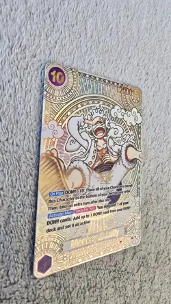 ART CARD ~ One Piece LUFFY GEAR 5 Gold Parallel Manga Alt Art Textured ENGLISH - Image 5