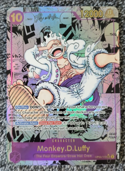 ART CARD ~ One Piece LUFFY GEAR 5 Manga Alt Art Textured ENGLISH ~ Zoro Nami - Image 1