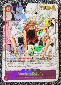 ART CARD ~ One Piece Monkey Luffy Gear 2 Manga Alt Art eb02 Textured ENGLISH - Image 1