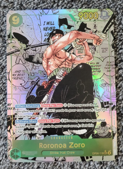 ART CARD ~ One Piece ZORO Manga Alt Art Textured ENGLISH ~ Luffy Nami Law Boa - Image 1