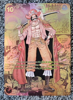 ART CARD = One Piece Gol D Roger Manga Alt Art Textured English Gold Luffy Zoro - Image 1