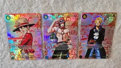 ART CARD ~ One Piece LUFFY ACE SABO Red Manga Set Textured ENGLISH ~ ART CARD - Image 5
