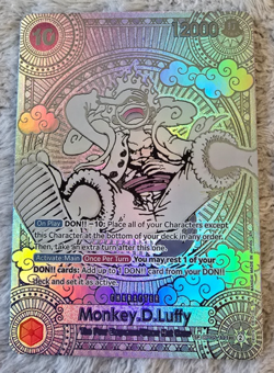 ART CARD One Piece LUFFY GEAR 5 SILVER Parallel Manga Textured ENGLISH ART v2 - Image 1