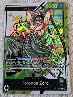 ART CARD One Piece Serial Number Roronoa Zoro Textured ENGLISH manga 020 Leader - Image 1