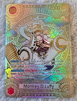ART CARD One Piece LUFFY GEAR 5 GOLD Parallel Manga Textured ENGLISH ART v2 - Image 1