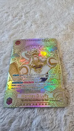 ART CARD One Piece LUFFY GEAR 5 GOLD Parallel Manga Textured ENGLISH ART v2 - Image 4
