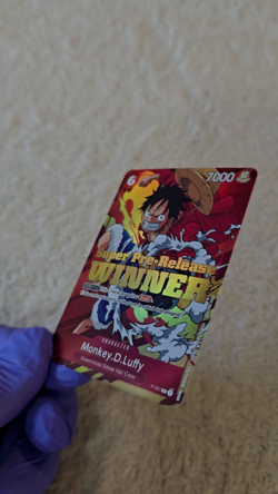 ART CARD ~ One Piece Super Pre Release Winner Monkey D Luffy English ~ ART CARD - Image 2