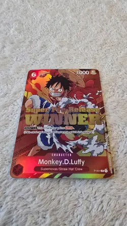 ART CARD ~ One Piece Super Pre Release Winner Monkey D Luffy English ~ ART CARD - Image 4