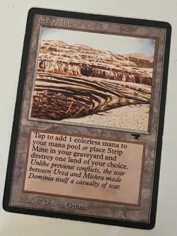Magic the Gathering MTG Antiquities Strip Mine (Uneven Horizon) MP+ (Beta Bob) - Image 1