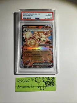 ARCANINE ex #32/198 - PSA 10 - Scarlet & Violet Holo Pokemon TCG - Image 1