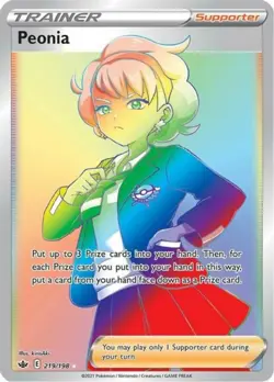 1x Peonia - 219/198 - Secret Rare NM-Mint Pokemon SWSH06 - Chilling Reign - Image 1