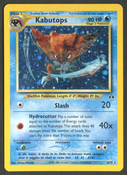Pokemon TCG: Kabutops 6/75 Neo Discovery WoTC Holo Rare NM - Image 1