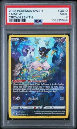 2023 Pokemon SWSH Full Art Mew GG10/GG70 Crown Zenith PSA 9 (549 - Image 1