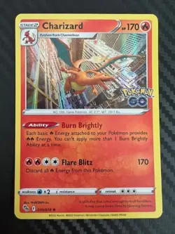 Pokemon TCG Charizard Pokemon GO 010/078 Holo Rare NM - Image 1