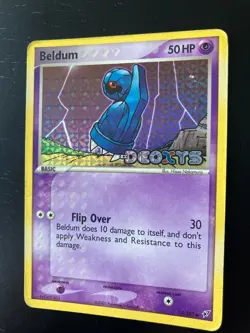 Pokemon Beldum 2005 EX Deoxys 55/107 Reverse Holo Stamped. Fair/ Heavy Played - Image 1