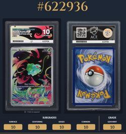 Pokemon TCG Bulbasaur 133/132 Mega Evolution Ace 10 Perfect Subgrades - Image 3