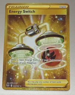POKEMON TCG ENERGY SWITCH 212/195 SILVER TEMPEST GOLD EXCELLENT PACK TO SLEEVE - Image 1