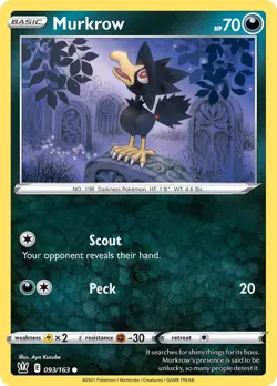 Murkrow 093/163 Trick or Trade Regular NM-Mint Pokemon Card TCG - Image 1